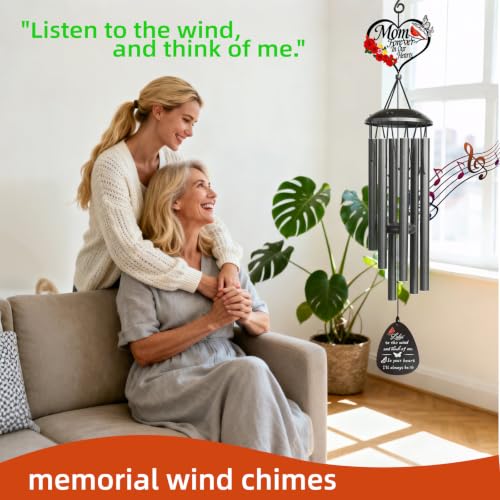 40"Memorial Wind Chimes for Loss of Mother, Wind Chimes in Memory of a Loved one,Memorial Gifts for Loss of Mom,Sympathy Gifts, Bereavement Condolence Remembrance Gift ,Large Wind Chime Outside