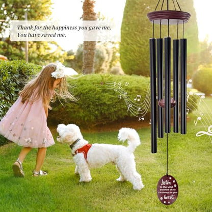 Pet Memorial Wind Chimes for Loss of Dog - Sympathy Windchimes with Deep Tone 5 Tuned Tubes, Loss of Pet Sympathy Gift, Dog Passing Remembrance Gifts, Outside Garden Decor - size: 1