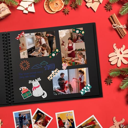 Scrapbook Photo Album 7"x7" 20 Sheets 40 Pages Hardcover Kraft Paper Khaki - color: Black, size: 7"x7" 20 Sheets