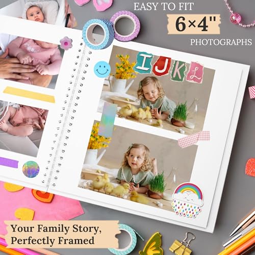 Scrapbook Photo Album 10"x10" 20 Sheets 40 Pages Hardcover Kraft Paper - color: White, size: 10"x10" 20 Sheets