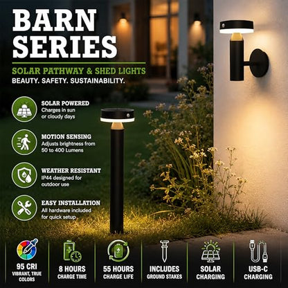 Solar Wall Lights, Motion Sensor, 2 Modes, 55h Runtime, 2pk - size: 2 Pack - Wall