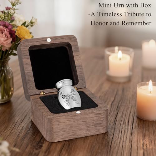 SOITIS Small Urns for Human Ashes Keepsake 1.2 Inches Stainless Steel Mini Urns for Ash Square Box Tiny Cremation Urns for Women Men Funeral Keepsake Urn - color: Square Box a