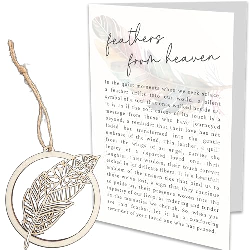 "Feathers from Heaven" Sympathy Windcatcher and A5 Greeting Card - A Comforting Memorial Gift (Sympathy)