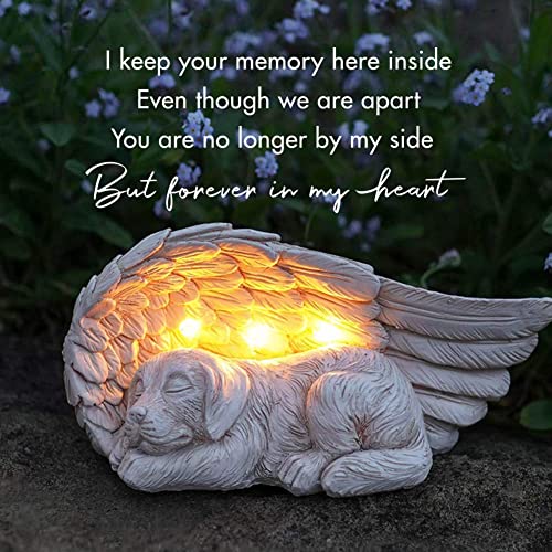iHeartDogs Forever My Guardian Angel Garden Solar Light, Dog Memorial Stone