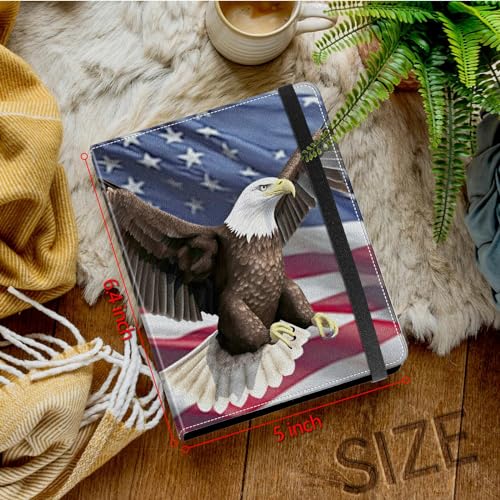 Small Photo Album 4x6 inch 120 Pictures PU Leather Photo Albums with Transparent Inner Pockets and Elastic Band for Wedding Boys Girl Travel Family Pictures - American Flag Eagle - color: American Flag Eagle, size: Photo Album 4x6