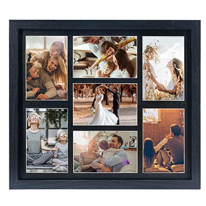 GMFrames Graduation Picture Frame Collage with 7 Openings Multi 4X6 Photo Frame with Wall Hanging for Keepsake Gifts Black - color: Black 4*6(7) Frame with Black Mat