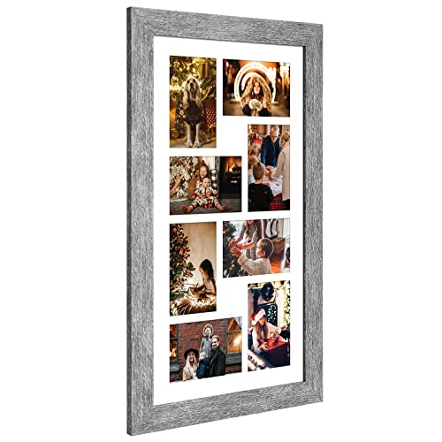 11.8x21.8 Collage Frame, 8 Open 4x6 Photo Frame Collage for Wall - color: Grey, size: 11.8x21.8 - (8 open4x6）