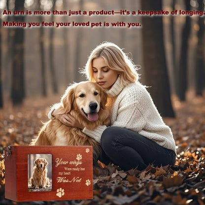 Wood Pet Urns for Dog or Cat Ashes Sets, Pet Cremation Urns - color: Medium-Black