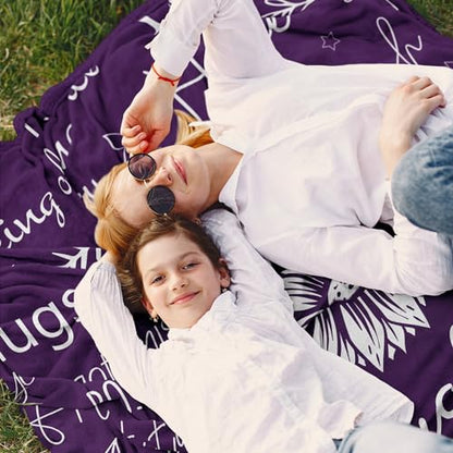 Xutapy Get Well Soon Gifts for Women, Hug Healing Blanket Purple 60’’X50’’ | Inspirational/Feel Better/Thinking of You Gifts for Women, Surgery Recovery/Cancer Care/Get Well Gifts for Women - color: Purple