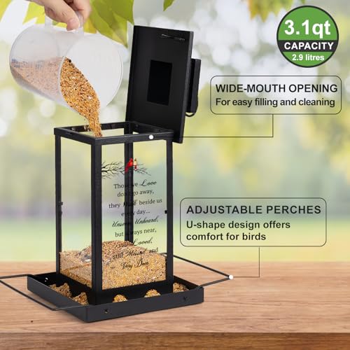 Memorial Cardinal Bird Feeder, Sympathy Gifts for Loss of Loved One | Bereavement Grief Gifts for Women Loss of Mom Mother Dad Father, Miscarriage Remembrance Funera, Pet Loss Sympathy Gift