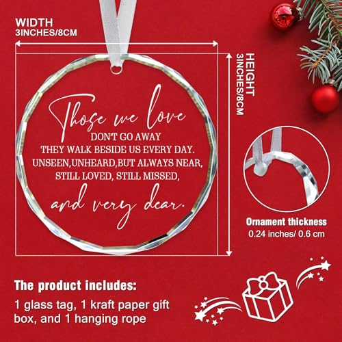 Memorial Sympathy Gift for Loss of Loved One Ornament Bereavement Spiritual Remembrance Condolence in Memory Grief Gifts for Loss of Loved One Glass Ornament