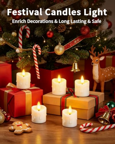 6 Pack Small Rechargeable Flameless Candles with Remote Timer - color: White, size: 6 Pack