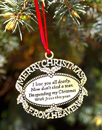 Gold Plated Keepsake Memorial Ornament with Poem and Gift Box - for Christmas Tree, Sympathy and Remembrance Gift - color: Black