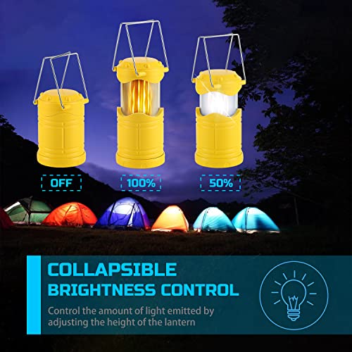 Lichamp 4 Pack LED Camping Lanterns, Yellow - color: Yellow
