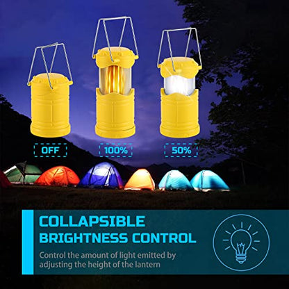 Lichamp 4 Pack LED Camping Lanterns, Yellow - color: Yellow