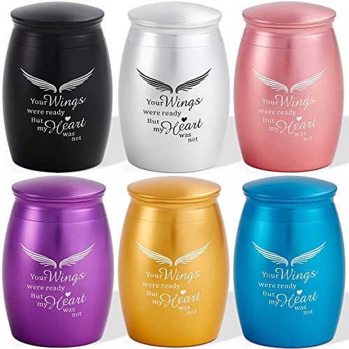 Small Urns for Ashes Keepsake Male or Female Set of 6 | 2.67 Inches Mini Cremation Urns for Human Memorial Funeral Ashes,A Perfect Tribute & Gift for Families - size: Small