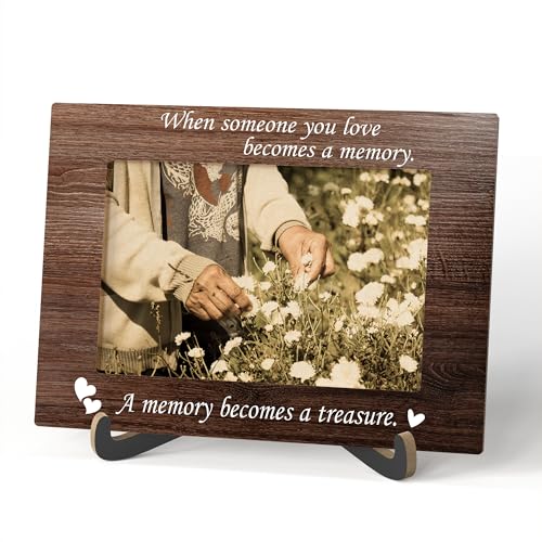 Memorial Photo Frame - When Someone You Love Becomes A Memory Bereavement Wooden Tabletop Picture Frame With Stand - Memorial Gift For Loss Of Loved One - Sympathy Gifts Home Office Decor -A68 - color: Memorial 6