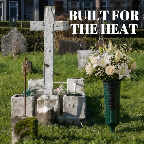 Cemetery Vase Flower Holder Insert, Black Silicone Grave Vase Plug, Windproof Floral Stabilizer, 4.9 x 3.2 x 1.3 Inches, Reusable