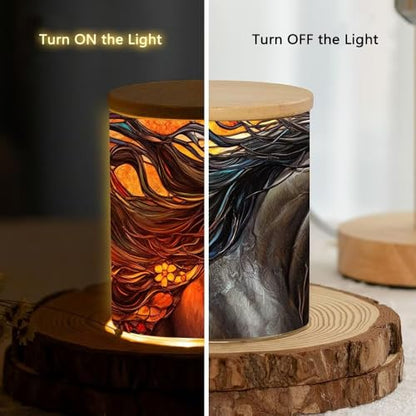 Farm House Candle Jar with Tea Light, Stained Glass Colorful Flower Memorial Tealight Candle Holders with Battery Operated, Glass Candlesticks Trinket Jar, Makeup Brush Holder - color: Farm House