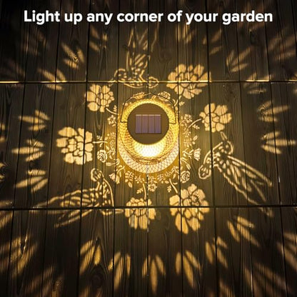 Solar Lanterns Outdoor Waterproof - Hummingbird Solar Lights for Garden, Hanging Metal Lantern Decor for Patio, Yard - Christmas Mothers Day Gifts for Women, Mom, Grandma (Hummingbirds, 1) - style: Hummingbirds