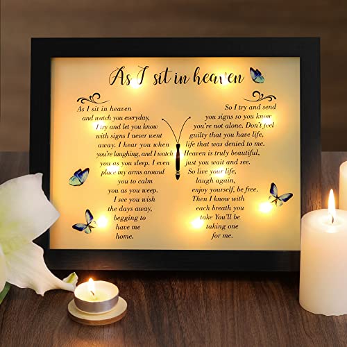 Memorial Gifts LED Shadow Box Sympathy Gift Condolences Grief Butterfly | Bereavement Gifts Ideas for Loss of Mother Mom Father Dad in Memory of Loved One Rememberance Funeral - size: Butterfly