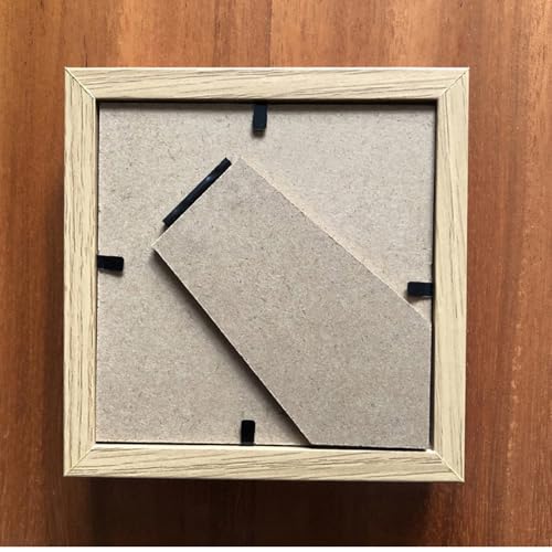 Shadow Box Picture Frame, Solid Wood, 4x4 Inch, Memory Box for Sports Memorabilia, Awards, Medals, Photos (Burlywood)
