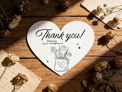 Wivolibe 50 Pcs Plantable Seed Paper Hearts, 2.5"x2" Wildflower Seed Paper for Weddings, Baby Shower Favors, Memorials & Eco-Friendly Gifts, Biodegradable Plantable Gifts Cards