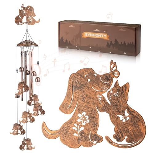Cat Dog Wind Chimes for Outside,Gardening Gifts for cat Dog Lover，Women，Men，Mom，Birthday Party Decorations,Memorial Gifts,Wind Chimes Outdoors，Indoors,Room,Home,Wall,Garden,Patio,Yard Decor - size: Cat Dog