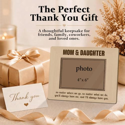Mother Daughter Picture Frame 4x6, Mom and Daughter Wooden Farmhouse Photo Frame for Tabletop Display, Mother's Day Birthday Christmas Gift for Mom from Daughters - color: color12
