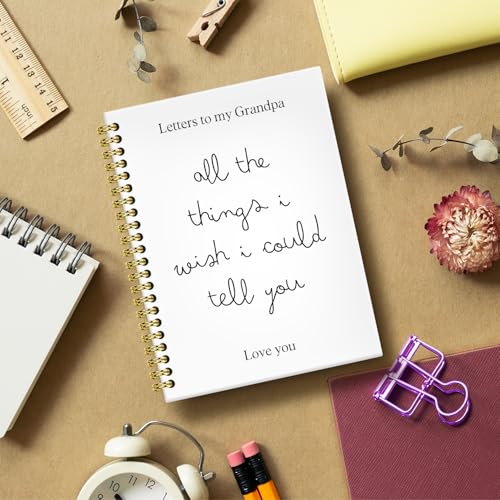 Memorial Gifts for Loss of Grandpa Grief Journal 5.5x8.3, Letters to My Grandpa in Heaven Journal, Remembrance Sympathy Bereavement Gifts for Loss of Grandfather, In Loving Memory Hardcover Spiral Notebook