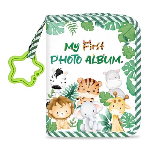 Baby's My First Family Album Soft Photo Cloth Book Jungle Animal My First Book of Photos Baby Memory Album Gift Holds 4x6 Pictures for Babies Newborn Toddler & Kids Baby Shower - style: Jungle Animal