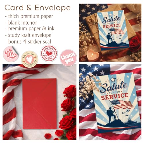 250 Years of Freedom Greeting Card with Red Envelope, 1776-2026 Patriotic Flag Liberty Bell Celebration Card, Semiquincentennial Independence Day Card for Veterans, Family, Friends - color: american14