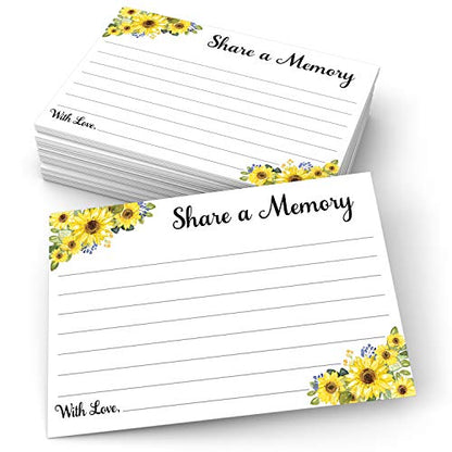321Done Share a Memory Cards for Celebration of Life, 4x6, White, Sunflower