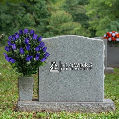 Artificial Cemetery Flowers - Gravesite Flowers - Purple Roses - color: Purple Roses, size: (1) Bouquet