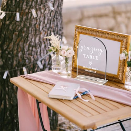 Grazing Table Sign, Grazing Table Supplies, Clear Acrylic Wedding Signs - color: Grazing Table