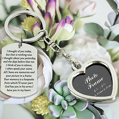 HUTIMY in Memory Gifts Keychain for Men Women Sympathy Gifts for Loss of Loved One in Remembrance Jewelry Memorial Keychain - style: Silver
