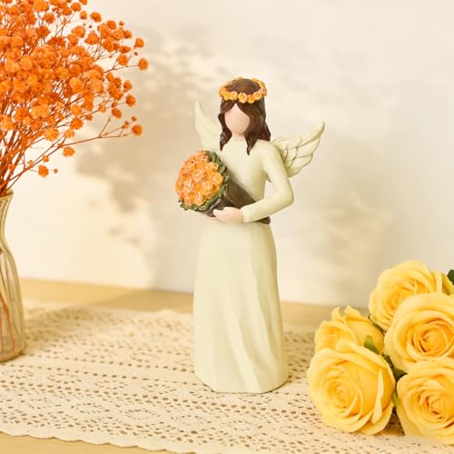 R S Trade Yellow Roses Angel Figurines, Friendship Gifts for Women | Friend Bestie Gifts to Express Encouragement, Appreciation, Celebrating New Beginnings - style: Friendship Gifts for Women