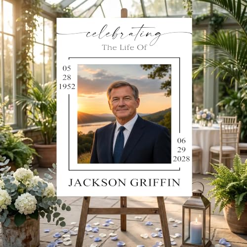 Custom Funeral Welcome Sign, Personalized Celebration of Life Welcome Sign, Funeral Poster Board, Memorial Picture Board, Memory Sign for Funeral, Celebration of Life Decor, Funeral Decorations #4 - color: Background#4