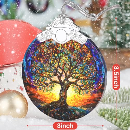Stained Glass Ornaments, 2026 Christmas Ornament, Christmas Tree Ornament, Heirloom Keepsake, Gift Exchange, Gift Idea - Tree of Life - color: Tree of Life