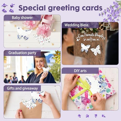 nulala 20Pack Butterfly Plantable Seed Paper Cards - Handmade Paper Card Embedded Wildflower Seeds - Eco-Friendly Cards for Wedding Favors, Gift Wrapping, Scrapbooking,Celebration of Life - size: P21
