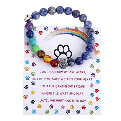 Rainbow Bridge Bracelet, Pet Memorial Gifts for Dogs, Pet Loss Gifts