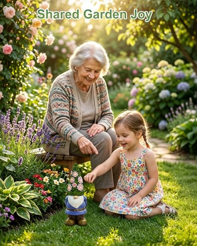 Nacome Solar Garden Outdoor Statues Gnome with Succulent - color: Purple Gnome