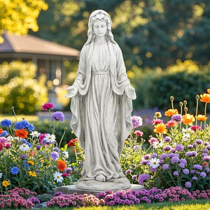 Virgin Mary Statue Outdoor, Large 30 in Religious Garden Statue - color: Virgin Mary-30"