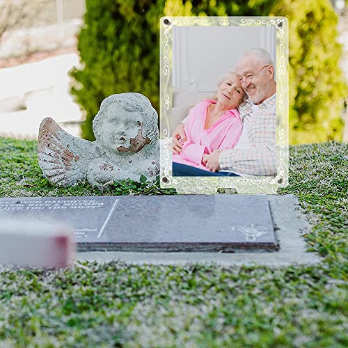 Waterproof Picture Frame for Grave, Cemetery Decorations, 2PCS Acrylic Outdoor Frame, 5x7 inches (2pcs)