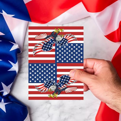 60Set 4th of July Patriotic Greeting Cards 250th Anniversary American Flag