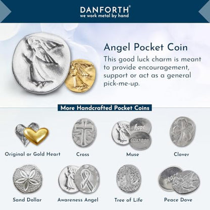 DANFORTH Pocket Angel Token Bag of 10, Lead-Free Pewter Coins, Made in USA | Guardian Angel Pocket Charms, Keepsake Coins for Encouragement, Remembrance & Spiritual Gifts - color: Angel Coins Bag Of 10