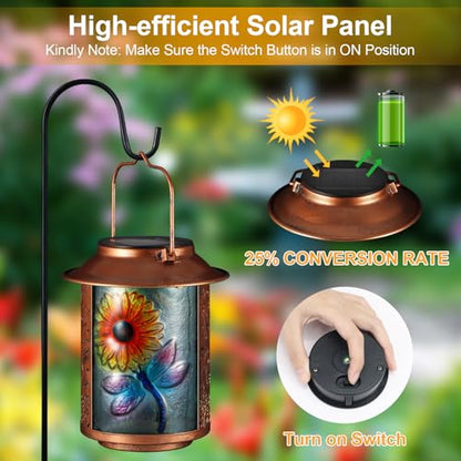 Dragonfly Solar Lanterns Outdoor Waterproof Birthday Gifts for Women Mom - color: a-Dragonfly-1PC