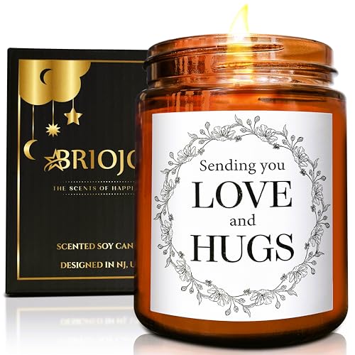 Sending You Love & Hugs Gift for Her - Relaxing Candles for Women Stress Relief - Gifts for Men Coworker Boyfriend - Mothers Day Gift for Mom Girlfriend Daughter - Scented Soy Calming Candle - color: Love & Hug