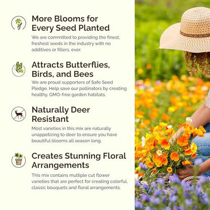 Eden Brothers Dry Area Wildflower Mixed Seeds for Planting, 1 lb - size: 1 Pound, style: Dry Area