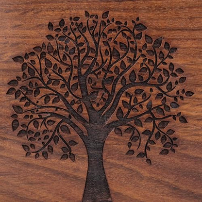 Personalized Wooden Tree of Life Cremation Urn for Human & Pet Ashes, Memorial Funeral Burial Urn for Men, Adults, Women, Male Dogs & Cats, Custom Sizes XS to XXL (12–250 lbs Capacity) - Sympathy Gift